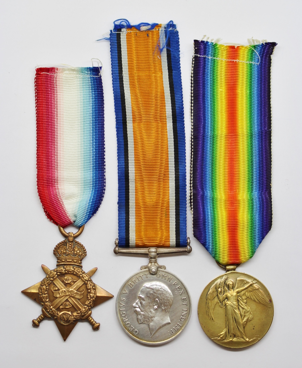 Scarce Early WW1 Prisoner of War Casualty 1914 Mons Star Medal Trio - Pte. M.S. Maltby, 1st Bn. Lincolnshire Regiment