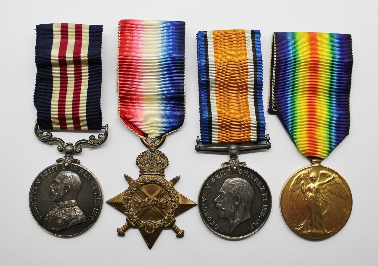 WW1 Military Medal, 1914-15 Star, British War Medal & Victory Medal Group - Bmbr. H. Gorst, Royal Field Artillery (Twice Wounded)