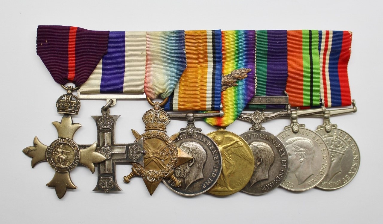 OBE, Military Cross, 1914-15 Star Trio (3 x MID), GSM (Clasp - Iraq), WW2 Defence and War Medal Group of Eight - Lt. Col. E.A. Bray, East Yorkshire Regiment