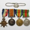 WW1 1914-15 Star Medal Trio, WW2 Defence Medal and Silver Identity Bracelet - Lt. M.A.C. Ritter, Royal Navy