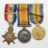 WW1 1914 Mons Star & Bar Medal Trio - Pte. W. Moore, 2nd Bn. Welsh Regiment