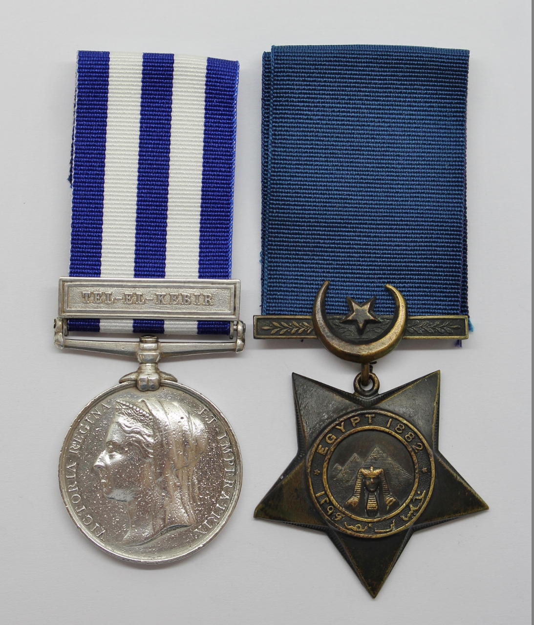 Egypt Medal (Clasp - Tel-El-Kebir) and 1882 Khedives Star - Sergt. J. Wright, 2nd Grenadier Guards