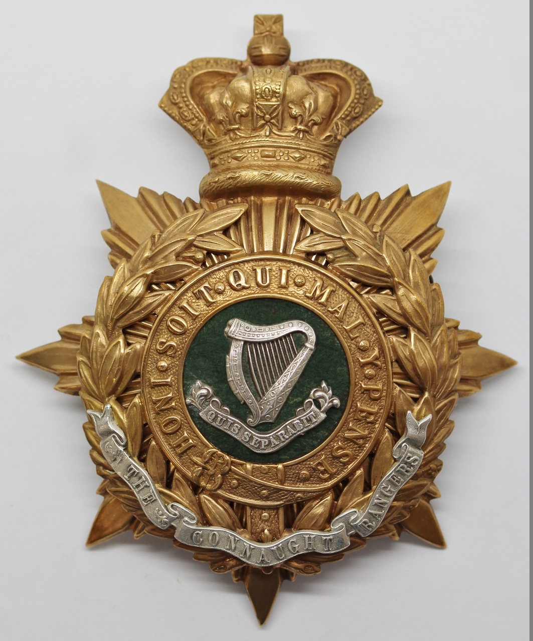 Victorian Connaught Rangers Officer's Helmet Plate