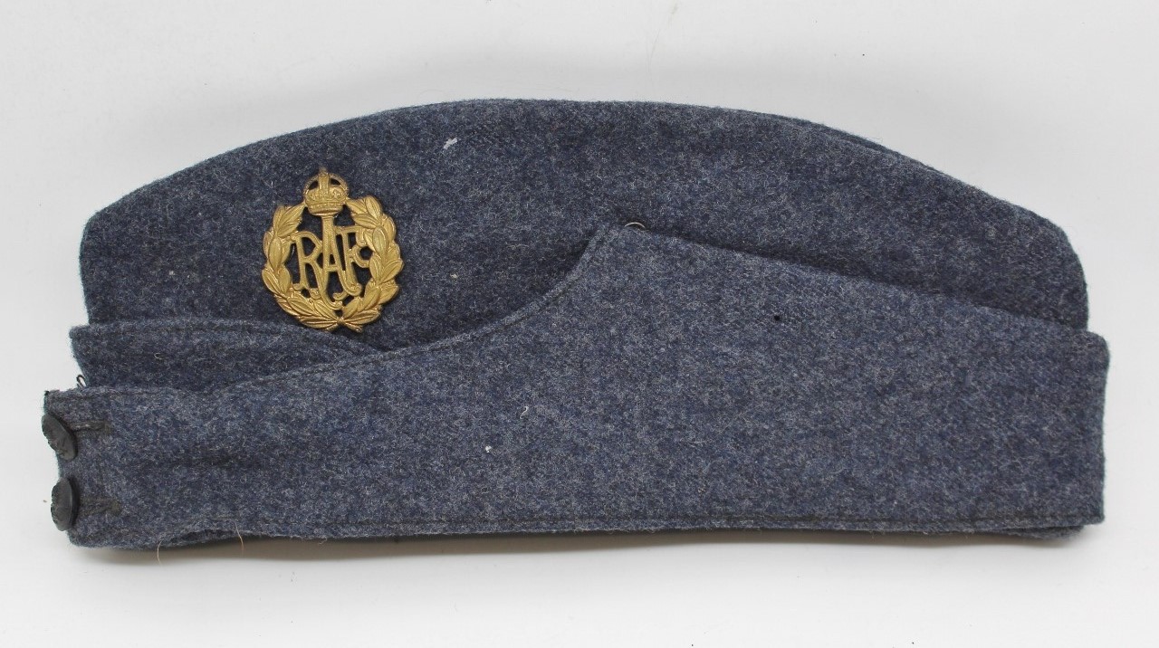 WW2 Royal Air Force (R.A.F.) 1944 Dated Side Cap with Badge