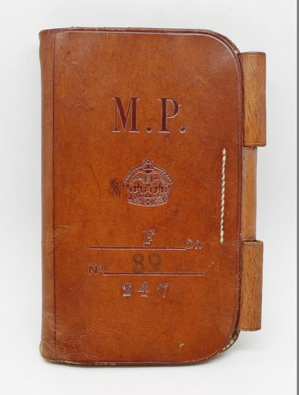 Metropolitan Police 'F' Division (Paddington) Leather Notebook Cover - King's Crown