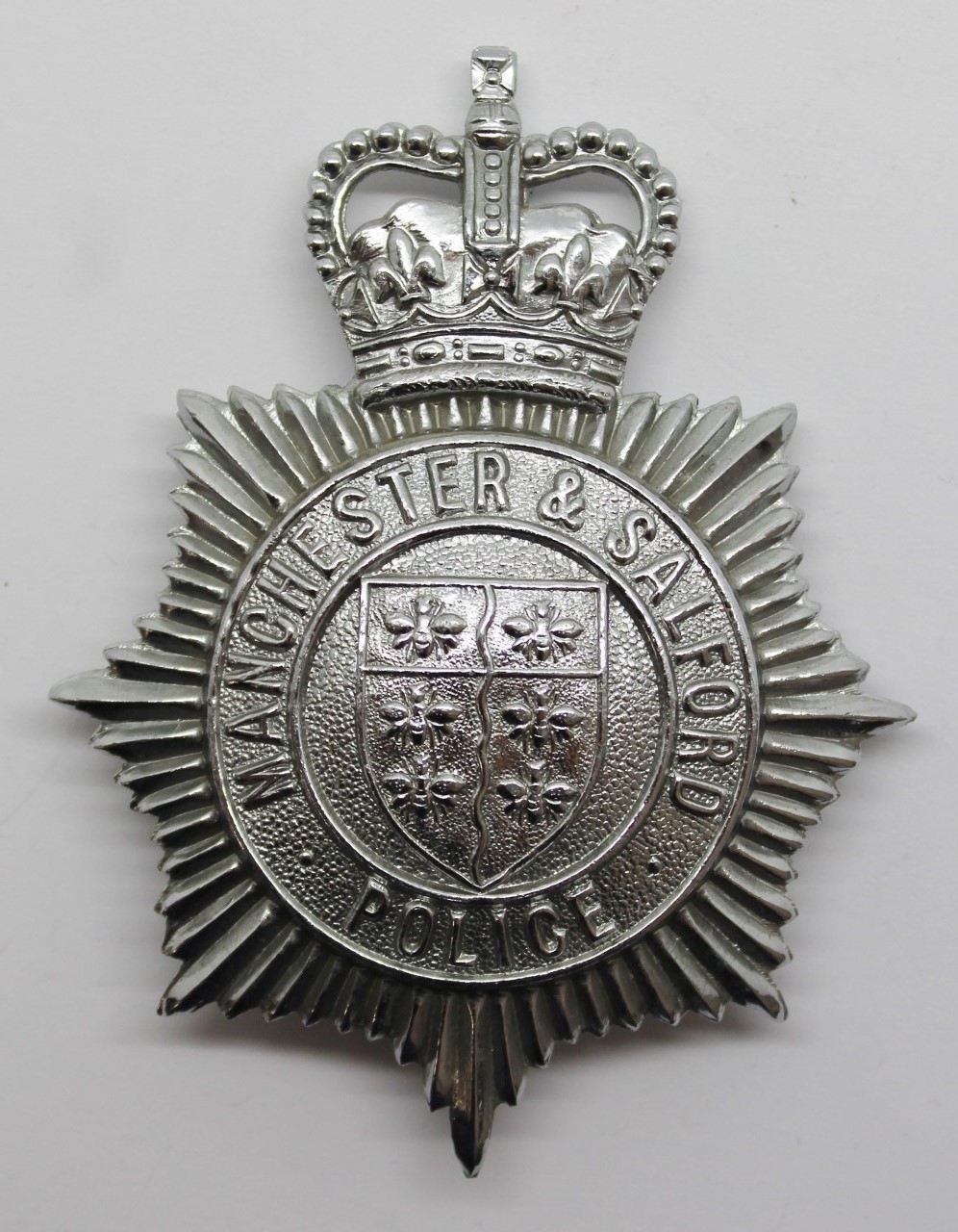 Manchester & Salford Police Helmet Plate - Queen's Crown