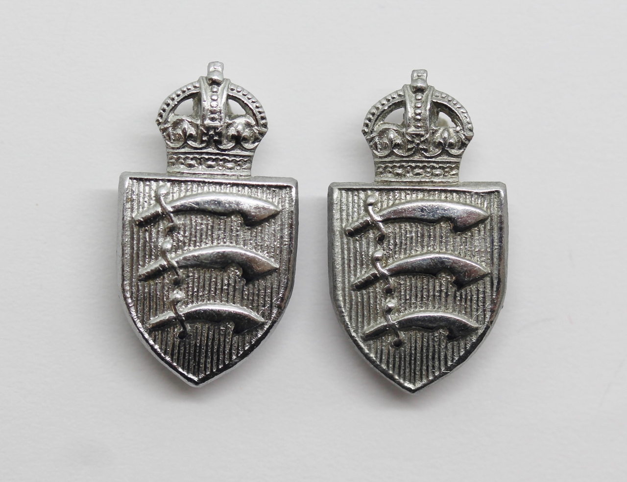 Pair of Essex Constabulary Collar Badges - King's Crown