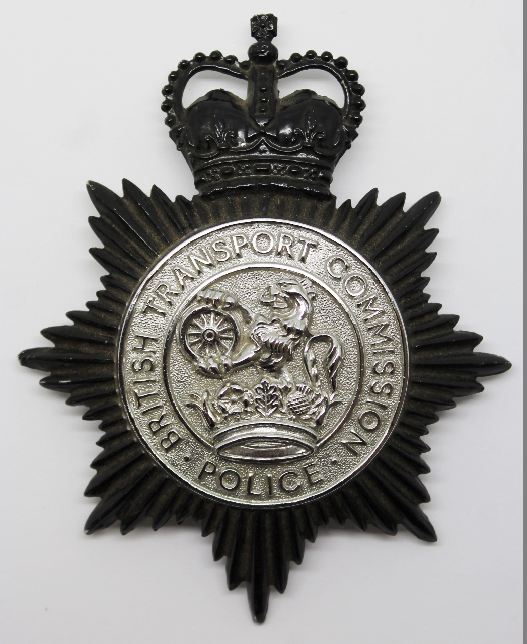British Transport Commission Police Helmet Plate - Queens Crown