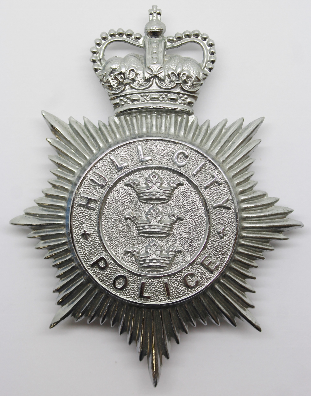 Hull City Police Helmet Plate - Queens Crown