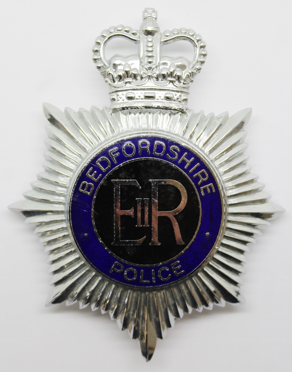 Bedfordshire Police Enamelled Helmet Plate - Queens Crown