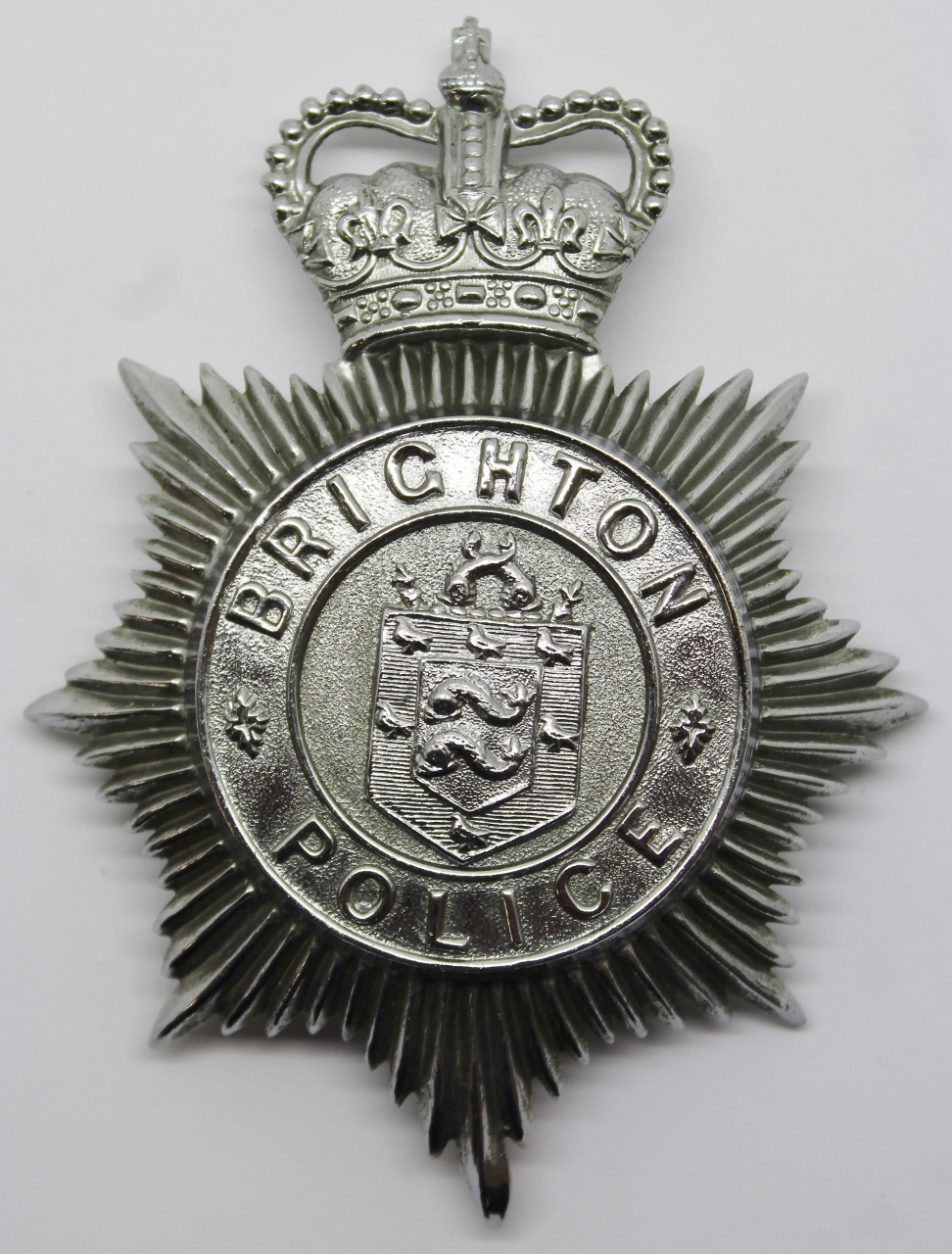 Brighton Police Helmet Plate - Queen's Crown