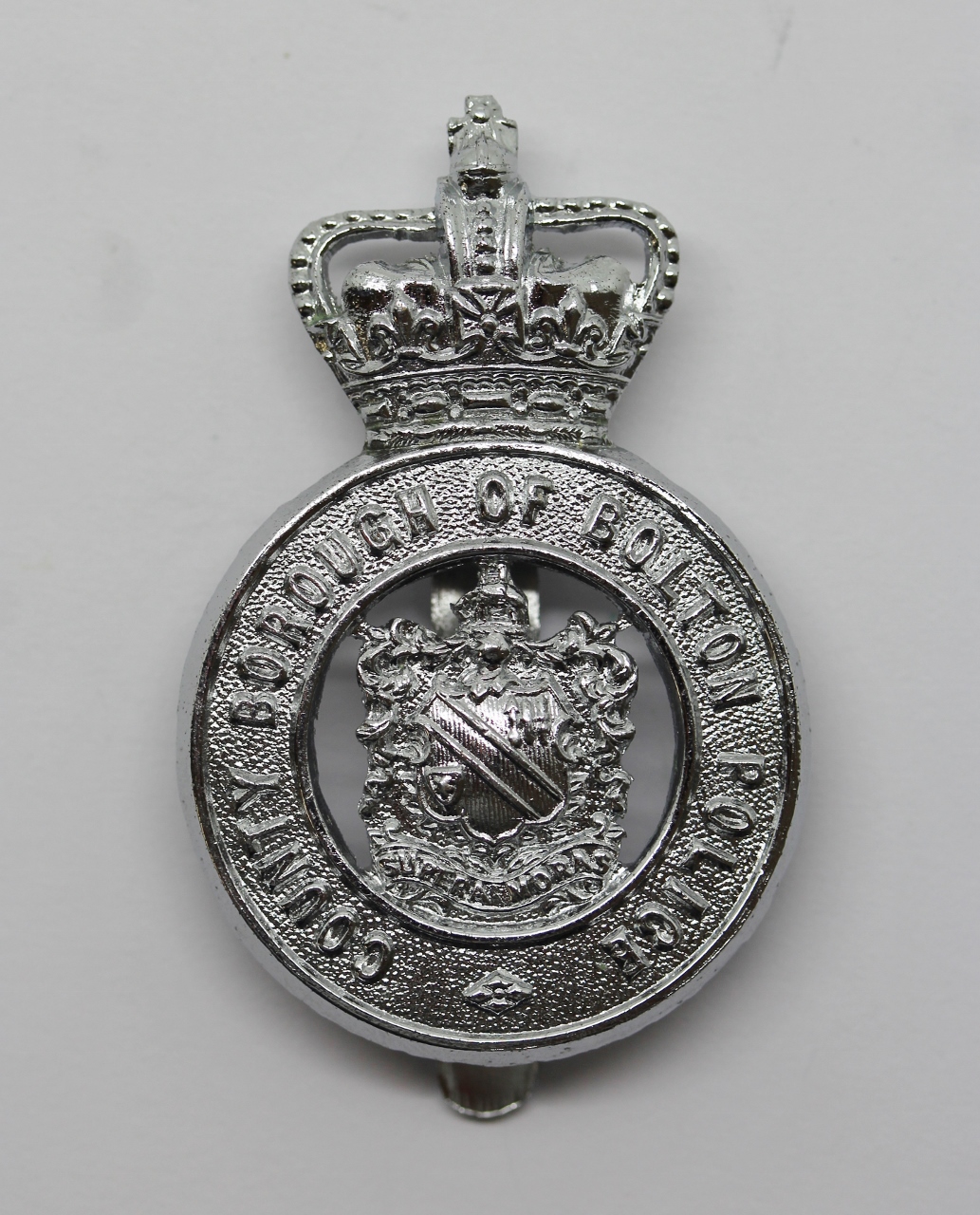 County Borough of Bolton Police Helmet Plate - Queen's Crown