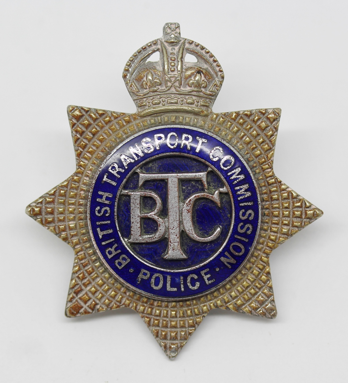 British Transport Commission (B.T.C.) Senior Officer's Enamelled Cap Badge - King's Crown