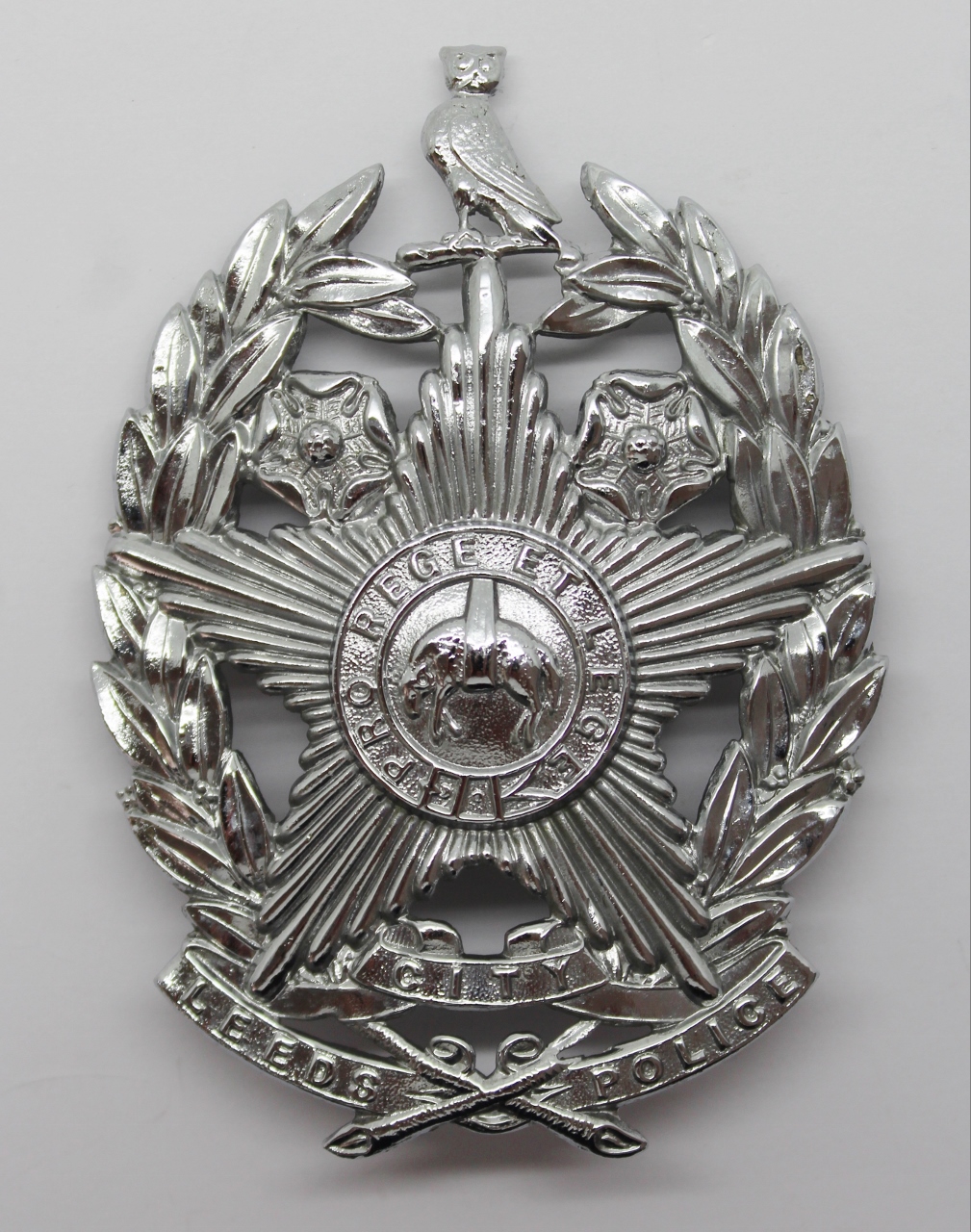 Leeds City Police Helmet Plate (Chrome)