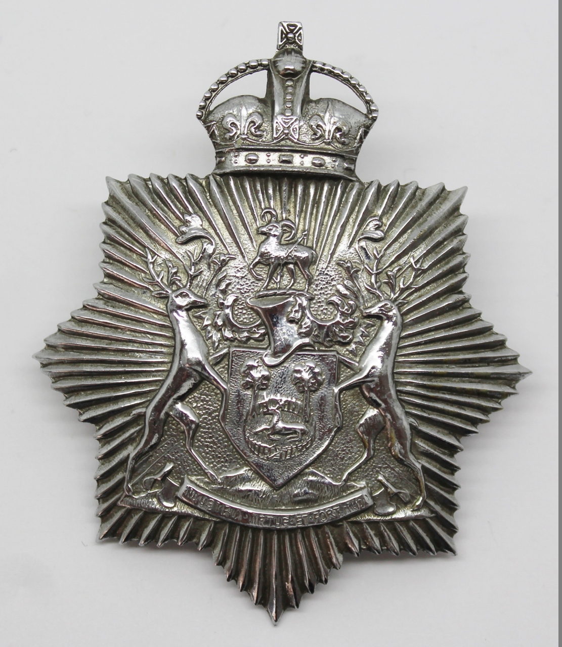 Derby Borough Police Helmet Plate - King's Crown