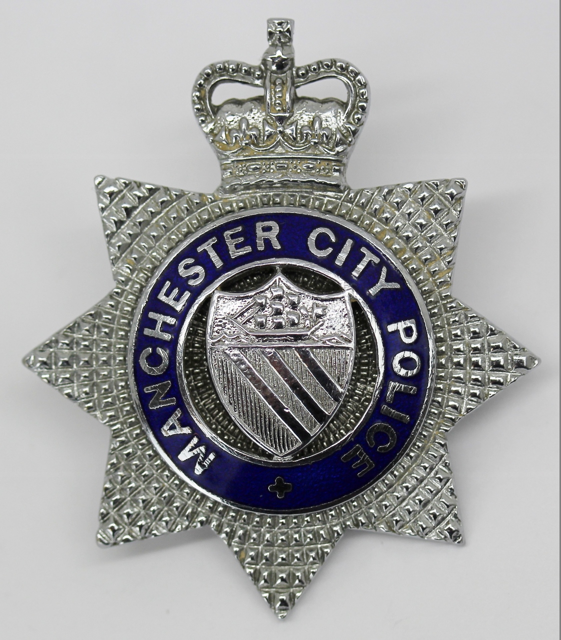 Manchester City Police Senior Officer's Enamelled Cap Badge - Queen's Crown