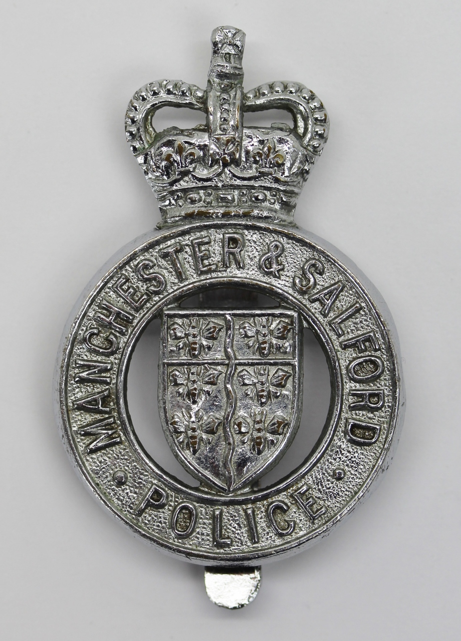 Manchester & Salford Police Cap Badge - Queen's Crown