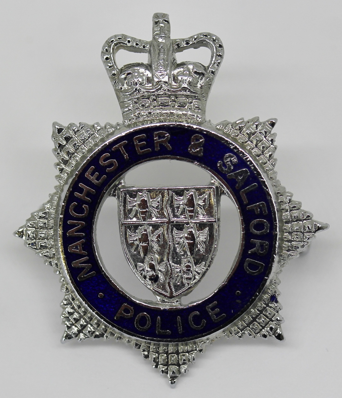 Manchester & Salford Police Senior Officer's Cap Badge - Queen's Crown