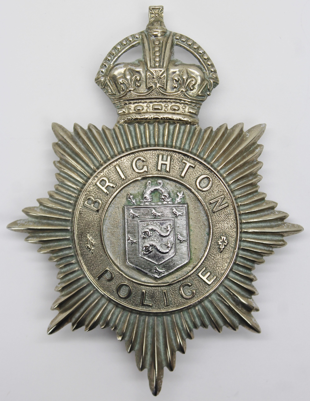 Brighton Borough Police Helmet Plate - King's Crown
