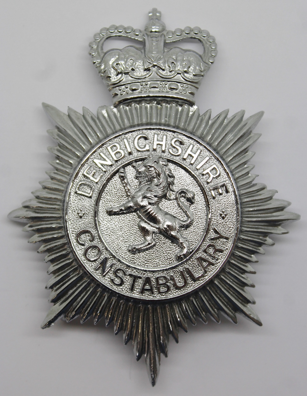 Denbighshire Constabulary Helmet Plate - Queen's Crown