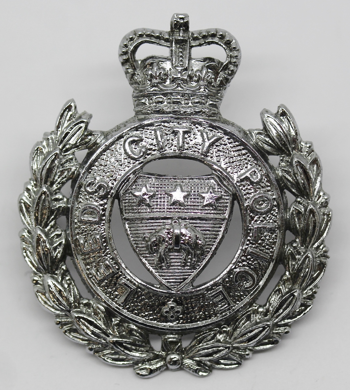 Leeds City Police Cap Badge - Queen' Crown
