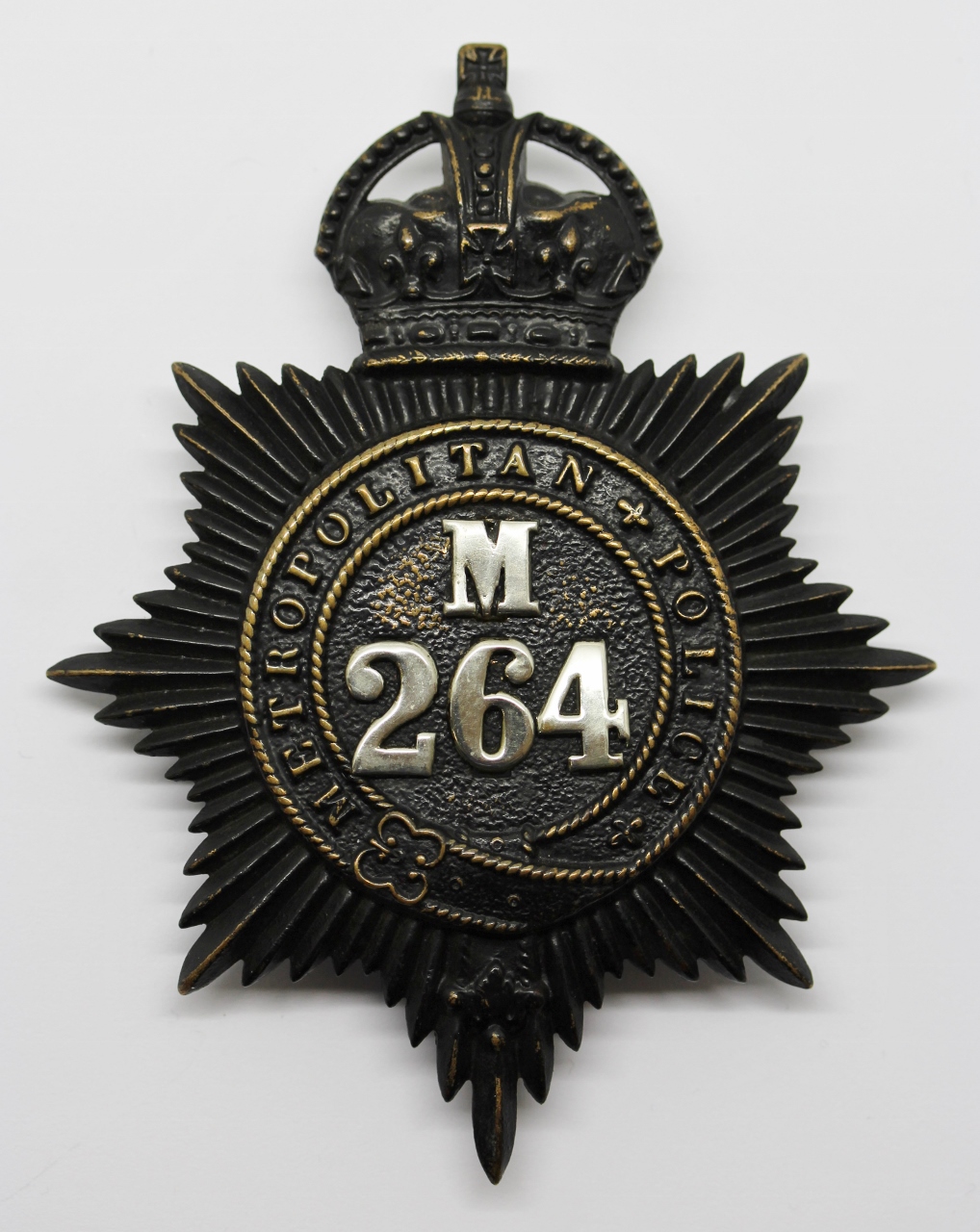 Metropolitan Police 'M' Division (Southwark) Helmet Plate - King's Crown