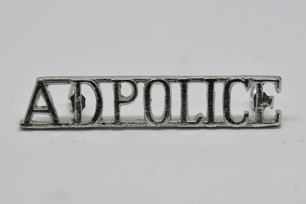 Army Depot Police (A.D.POLICE) Anodised (Staybrite) Shoulder Title