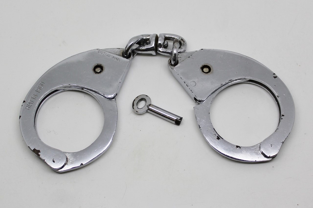 Hiatts 1960 Police Handcuffs with Key