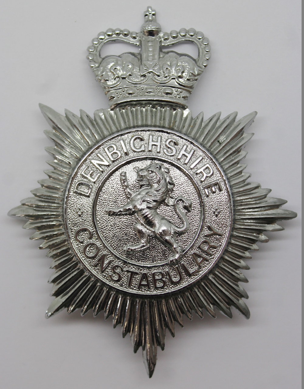 Denbighshire Constabulary Helmet Plate - Queen's Crown