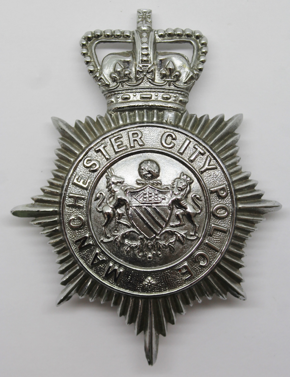 Manchester City Police Helmet Plate - Queen's Crown