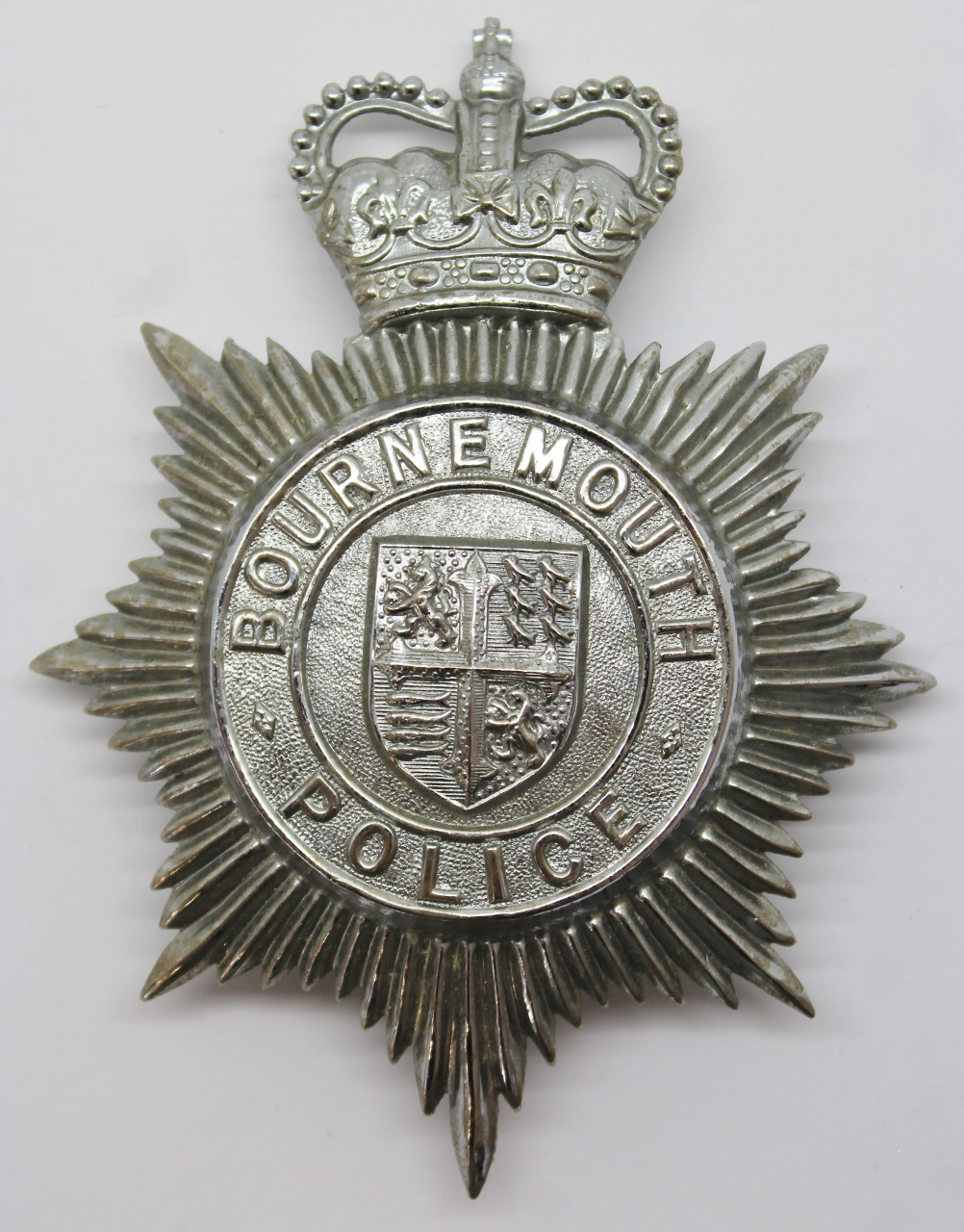Bournemouth Police Helmet Plate - Queen's Crown