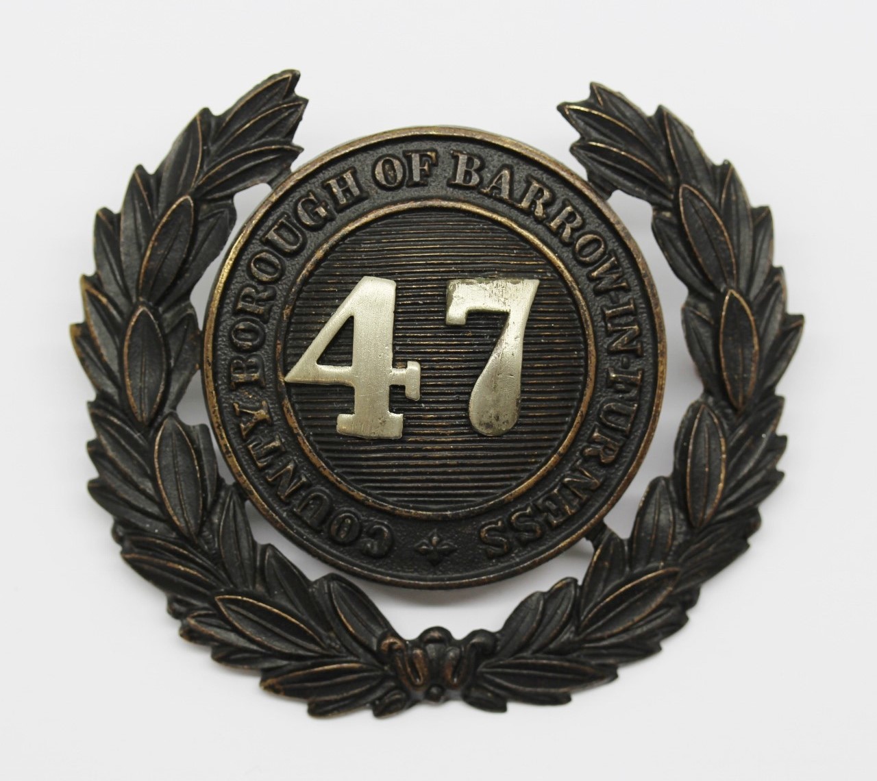County Borough of Barrow-in-Furness Black Wreath Helmet Plate