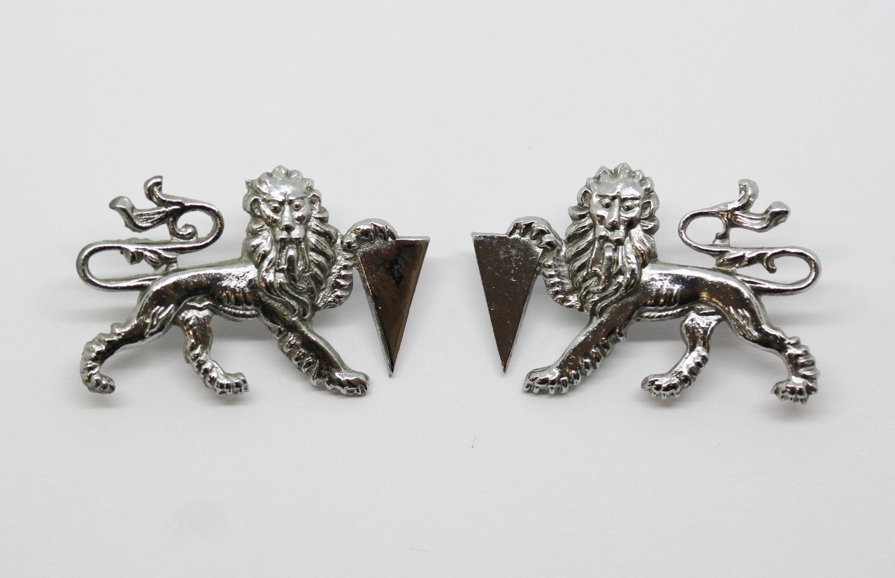 Pair of United Kingdom Atomic Energy Authority Constabulary (U.K.A.E.A.) Collar Badges