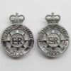 Pair of Ministry of Defence Police Collar Badges - Queen's Crown