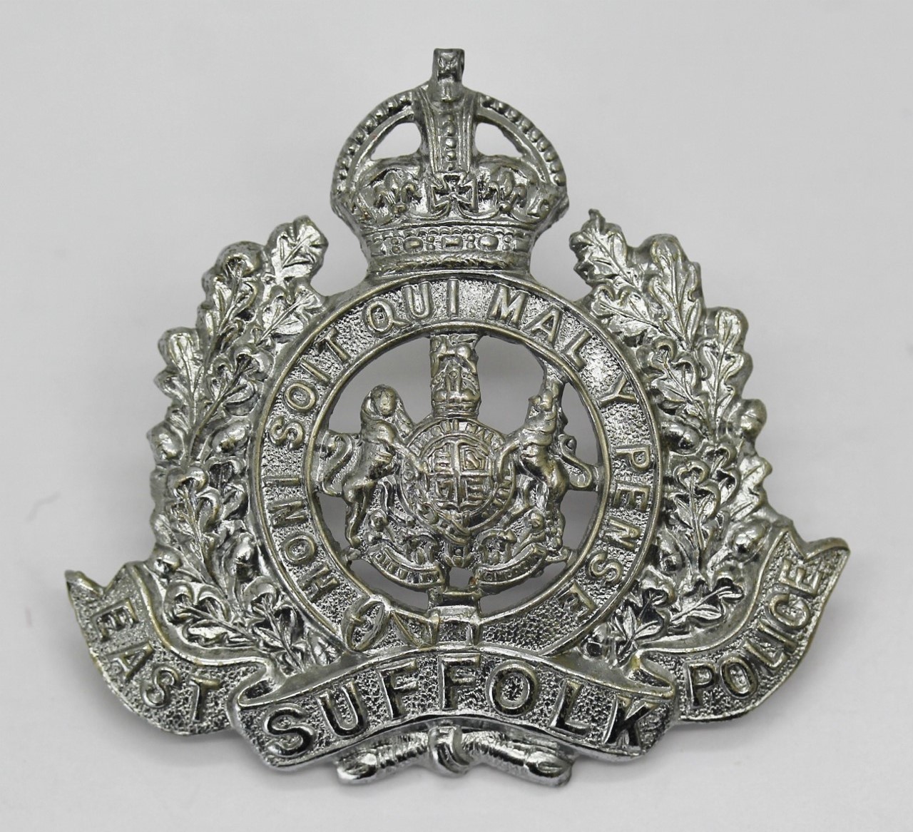 East Suffolk Police Cap Badge - King's Crown