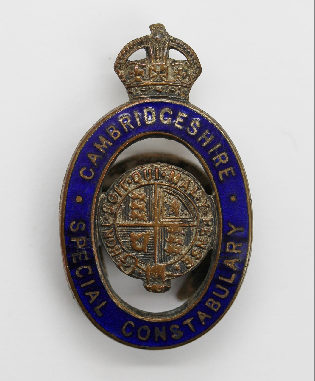 Cambridgeshire Special Constabulary Enamelled Lapel Badge - King's Crown