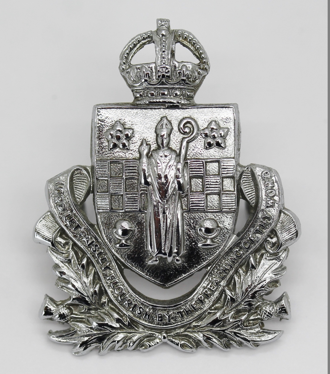 Paisley Burgh Police Cap Badge - King's Crown