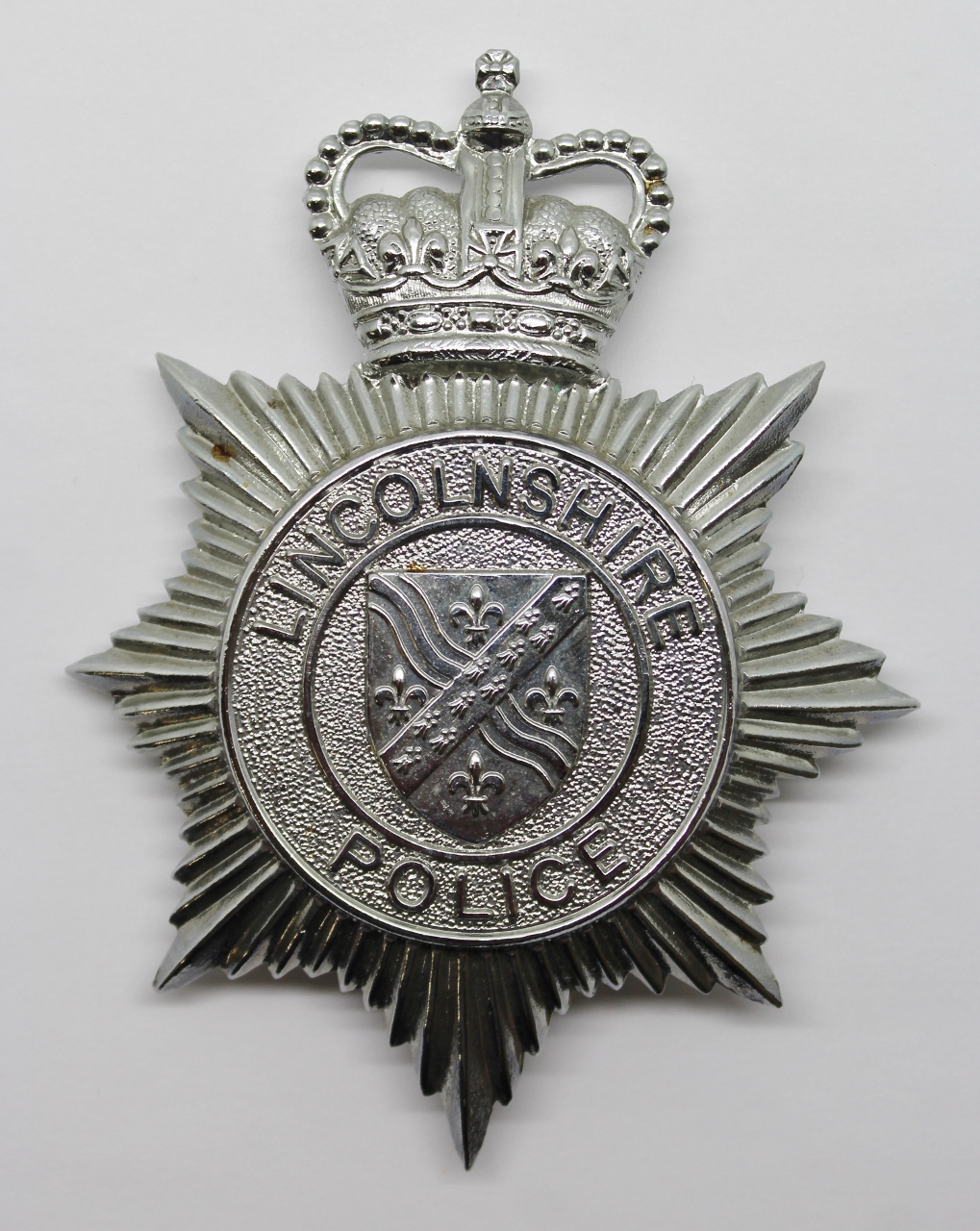 Lincolnshire Police Helmet Plate - Queen's Crown