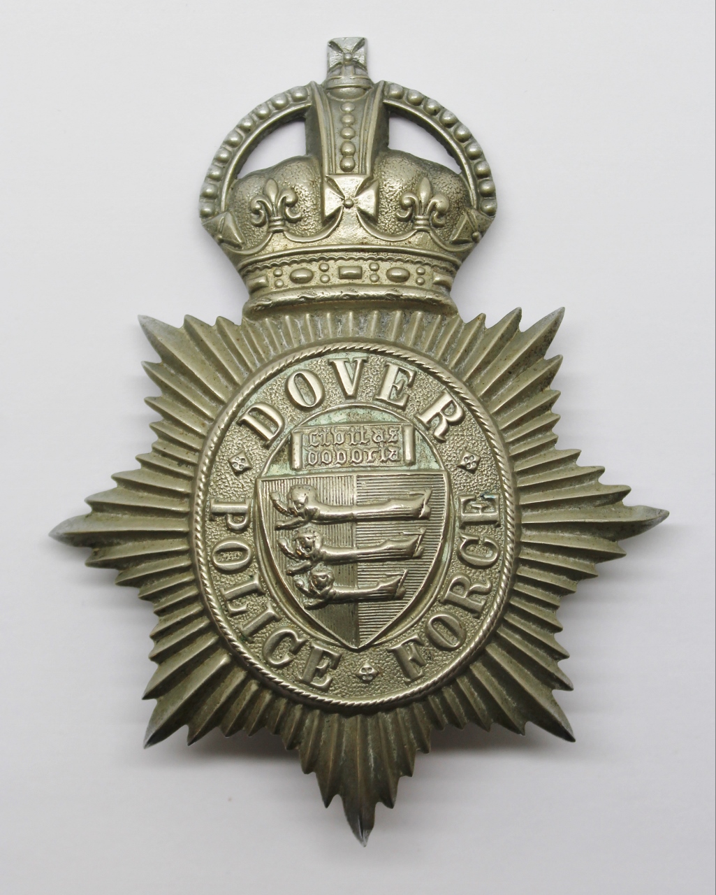 Dover Police Force Helmet Plate - King's Crown