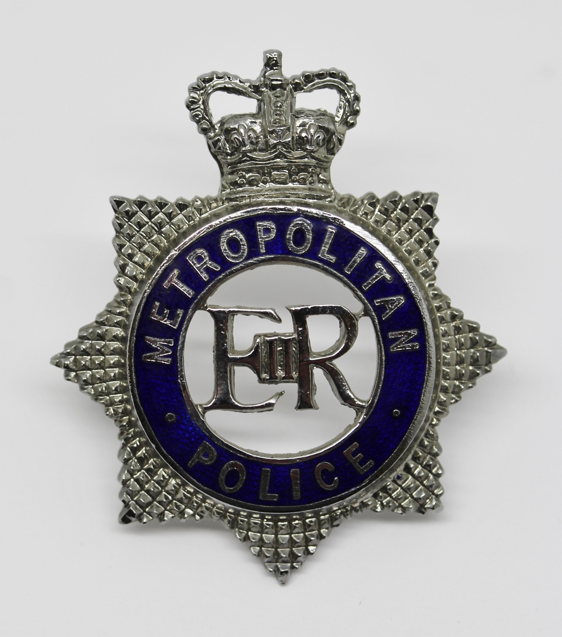 Metropolitan Police Senior Officer's Enamelled Cap Badge - Queen's Crown