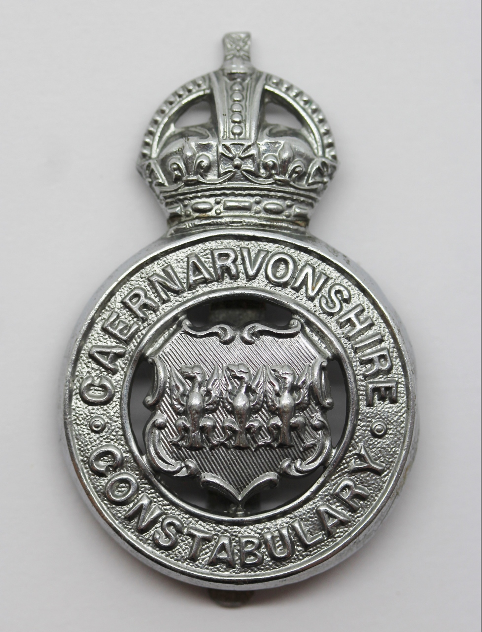 Caernarvonshire Constabulary Cap Badge - King's Crown