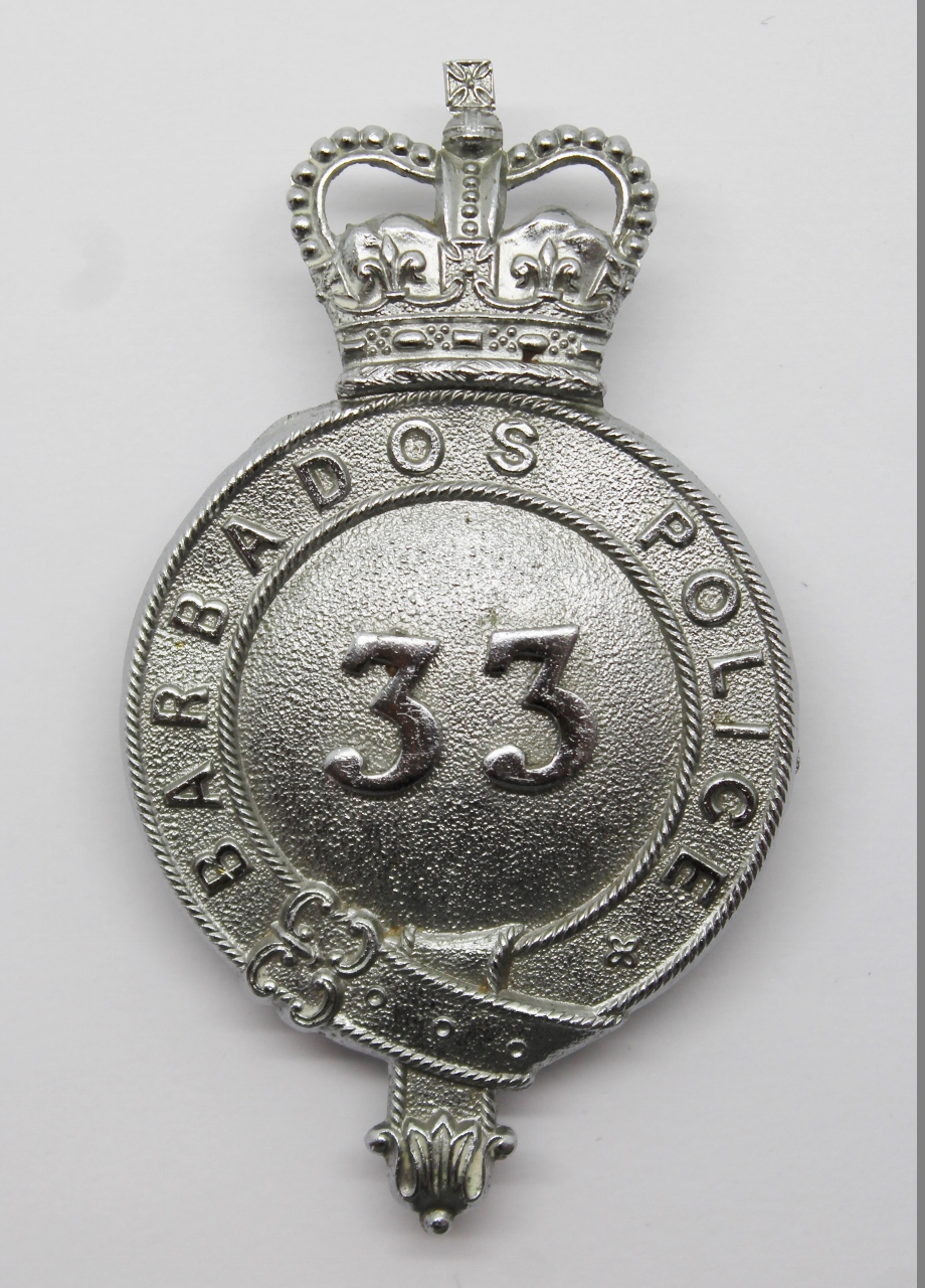 Barbados Police Helmet Plate - Queen's Crown