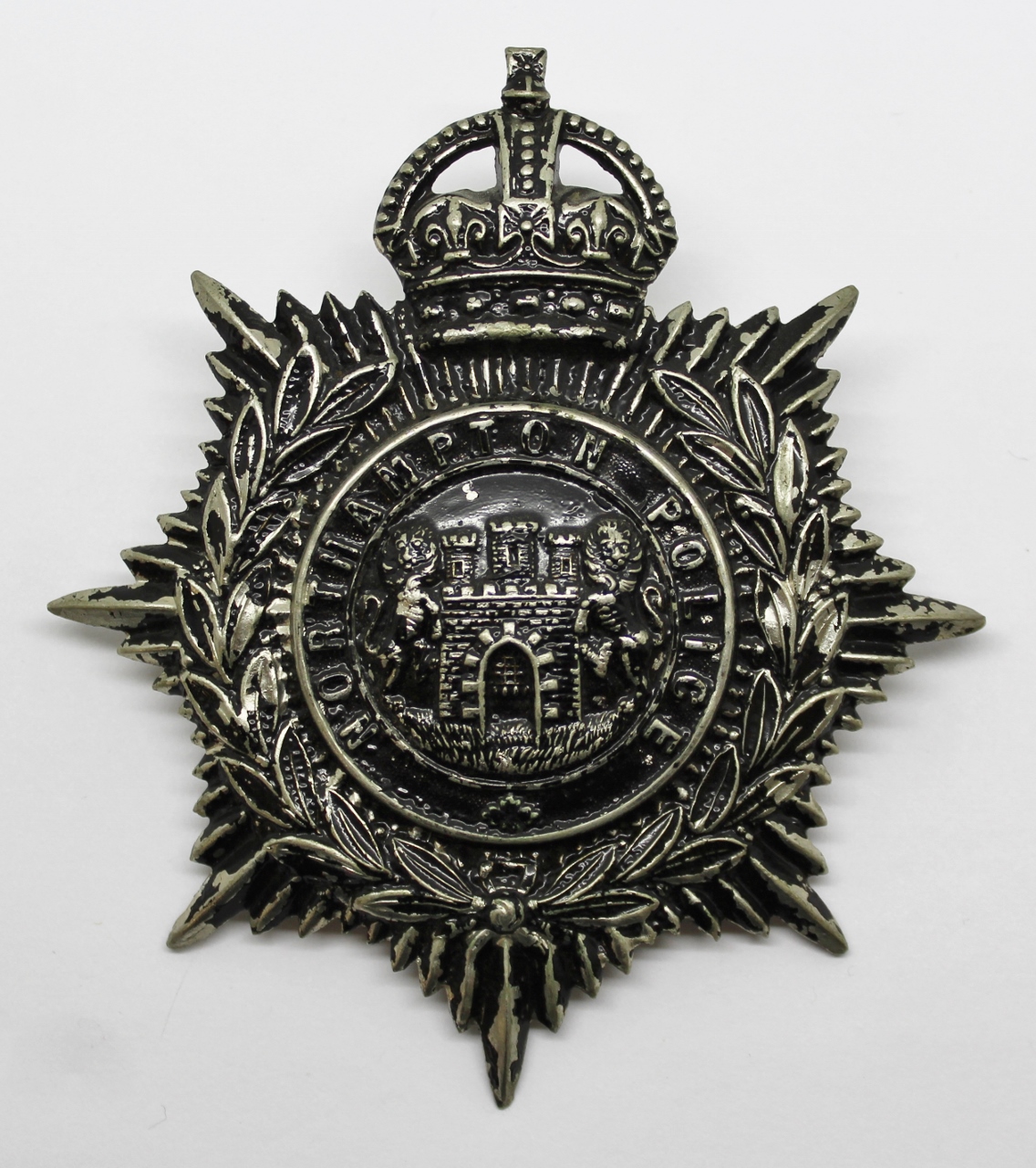 Northampton Borough Police Helmet Plate - King's Crown