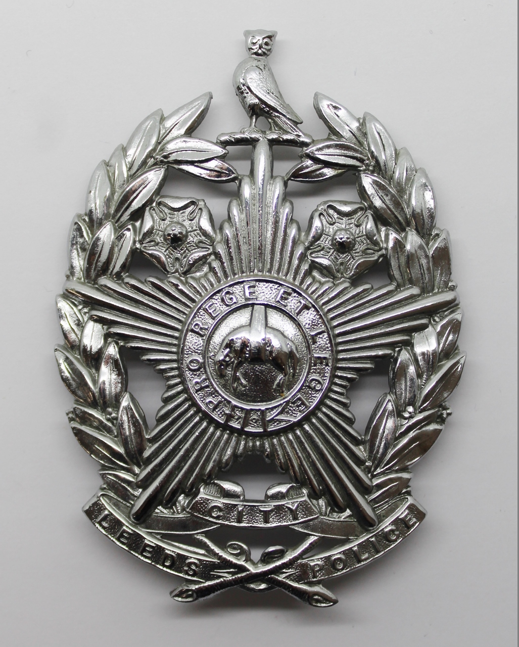 Leeds City Police Helmet Plate (Chrome)
