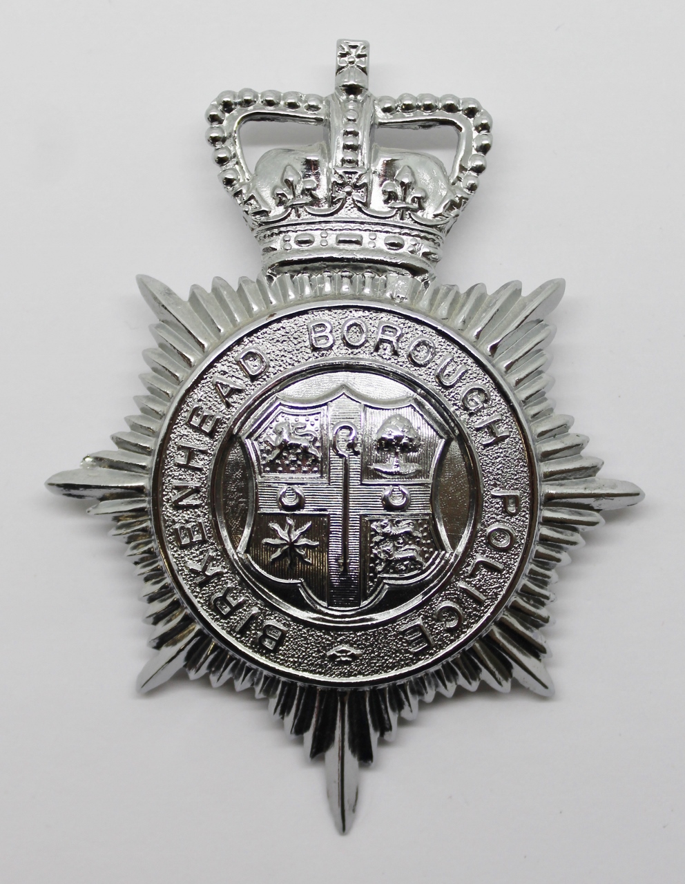 Birkenhead Borough Police Helmet Plate - Queen's Crown