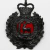 Berkshire Constabulary Black Wreath Helmet Plate - Queen's Crown