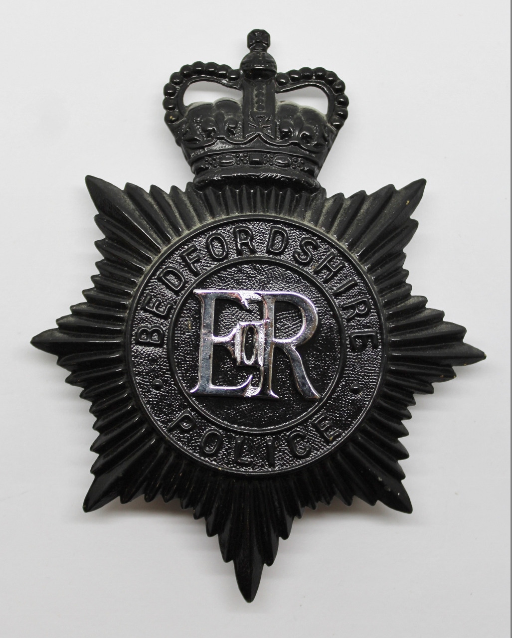 Bedfordshire Police Night Helmet Plate - Queen's Crown