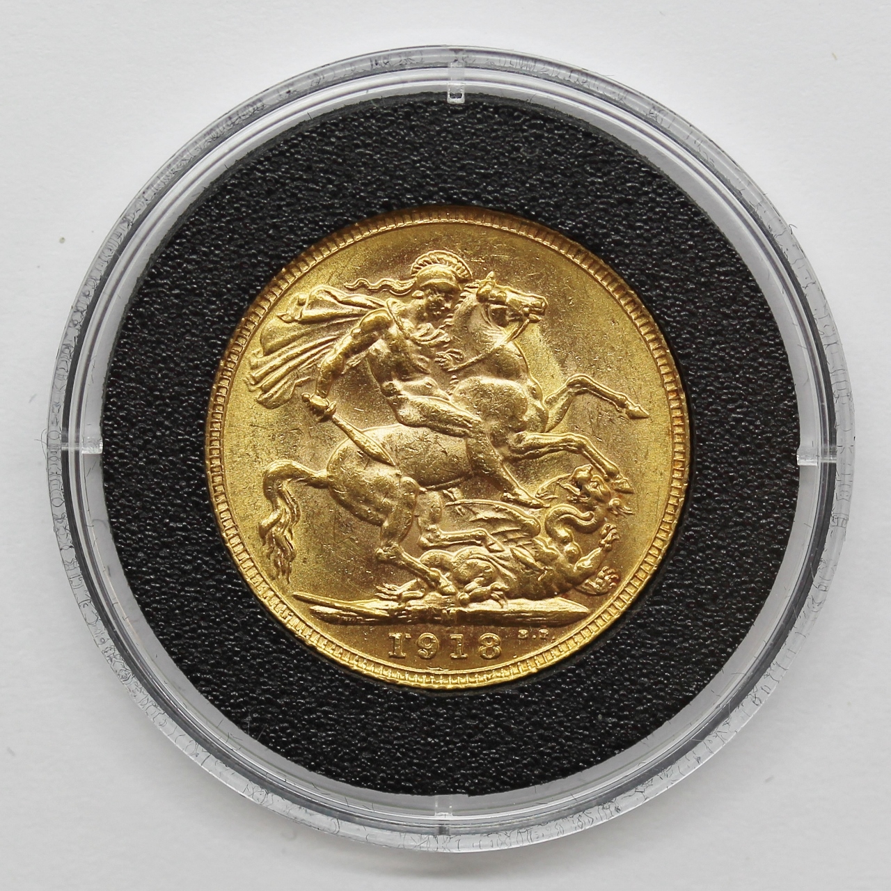 1918 M George V 22ct Gold Full Sovereign Coin (Melbourne Mint)