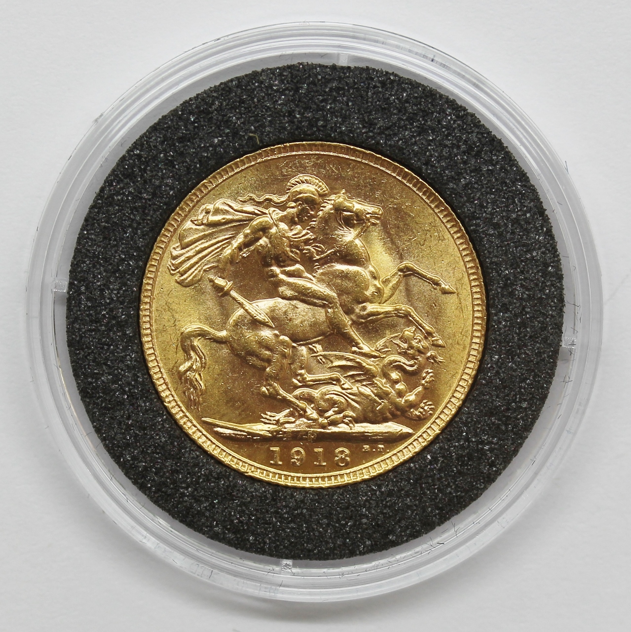 1918 P George V 22ct Gold Full Sovereign Coin (Perth Mint)